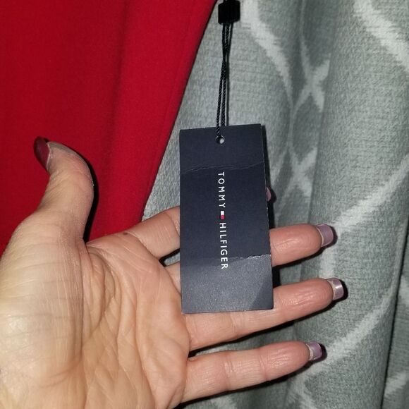 TOMMY HILFIGER Womens Red  Knee Length Party Fit + Flare Dress New 4 - Picture 7 of 15